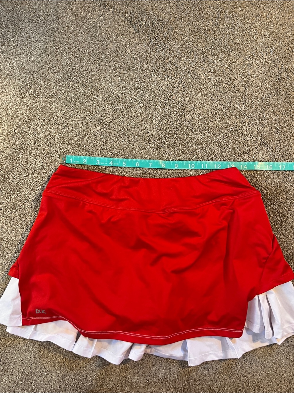 DUC SPORT szM Red White Pleated seat Tennis Skort Left Botton Load Pocket - Picture 6 of 9